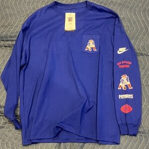 Nike Blue Patriots Long Sleeve Shirt